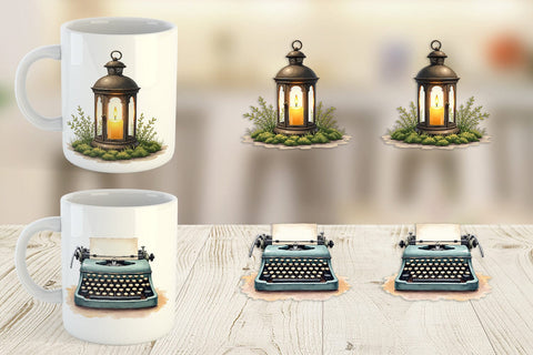 Mug Wrap Rustic Romance Wedding Decor Elements Sublimation artnoy 