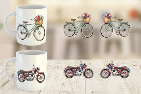 Mug Wrap Rustic USA Patchwork Vehicle Sublimation artnoy 