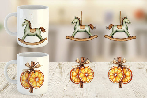 Mug Wrap Rustic Woodland Christmas Sublimation artnoy 