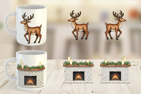 Mug Wrap Rustic Woodland Christmas Sublimation artnoy 