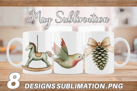 Mug Wrap Rustic Woodland Christmas Sublimation artnoy 