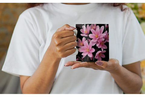 Mug Wrap Sakura Flowers Dark Sublimation artnoy 