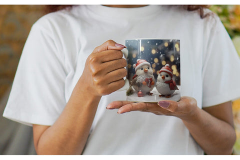 Mug Wrap Santa Birds Christmas Sublimation artnoy 