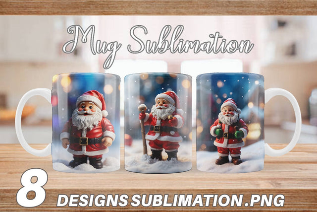 Mug Wrap Santa Claus Christmas Sublimation artnoy 
