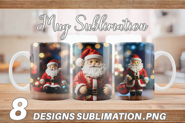 Mug Wrap Santa Doll Christmas Sublimation artnoy 
