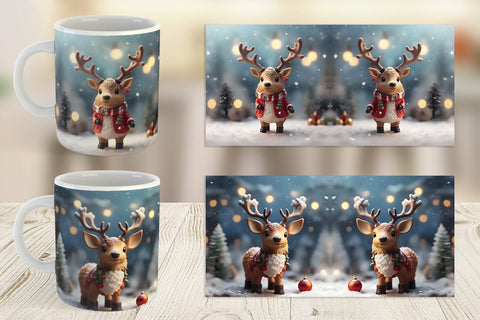 Mug Wrap Santa Elk Christmas Sublimation artnoy 