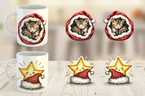 Mug Wrap Santa Hat Whimsy Sublimation artnoy 
