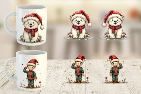 Mug Wrap Santa Hat Whimsy Sublimation artnoy 