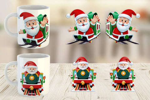 Mug Wrap Santa Train Sublimation artnoy 