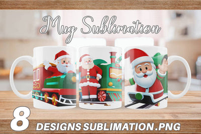 Mug Wrap Santa Train Sublimation artnoy 