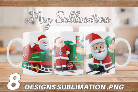 Mug Wrap Santa Train Sublimation artnoy 