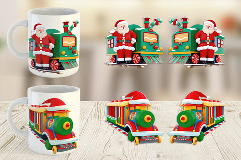 Mug Wrap Santa Train Sublimation artnoy 
