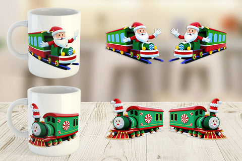 Mug Wrap Santa Train Sublimation artnoy 