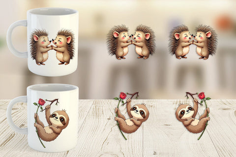 Mug Wrap Sarcastic Animals Valentine Cynical Critters Watercolor Sublimation artnoy 