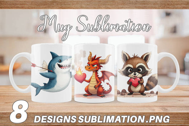 Mug Wrap Sarcastic Animals Valentine Cynical Critters Watercolor Sublimation artnoy 
