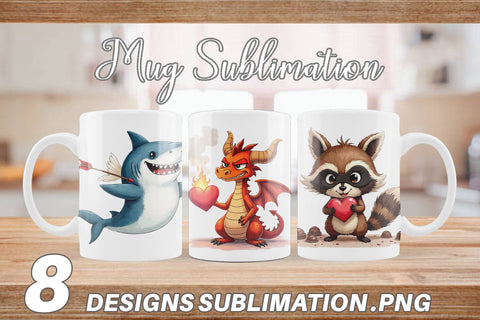 Mug Wrap Sarcastic Animals Valentine Cynical Critters Watercolor Sublimation artnoy 