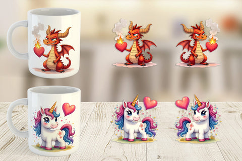 Mug Wrap Sarcastic Animals Valentine Cynical Critters Watercolor Sublimation artnoy 