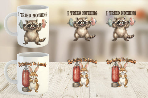 Mug Wrap Sarcastic Anti Fitness Vintage Sublimation artnoy 