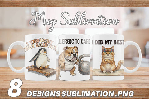 Mug Wrap Sarcastic Anti Fitness Vintage Sublimation artnoy 