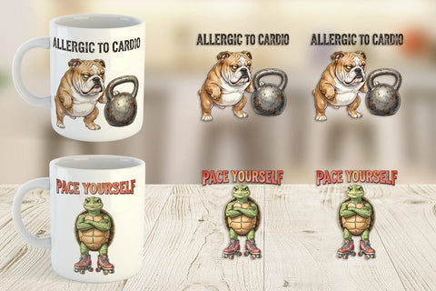 Mug Wrap Sarcastic Anti Fitness Vintage Sublimation artnoy 