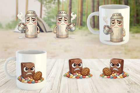 Mug Wrap Sarcastic Camp Food Watercolor SVG artnoy 