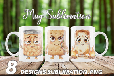 Mug Wrap Sarcastic Camp Food Watercolor SVG artnoy 