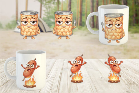 Mug Wrap Sarcastic Camp Food Watercolor SVG artnoy 