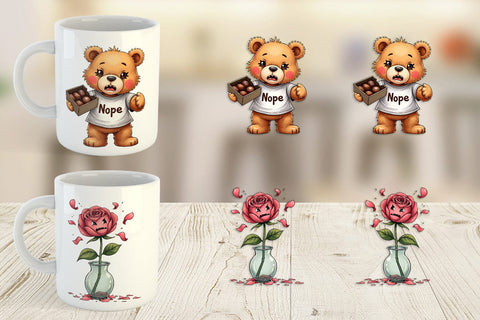 Mug Wrap Sarcastic Cupid Watercolor Funny Anti-Valentine Sublimation artnoy 