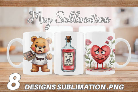 Mug Wrap Sarcastic Cupid Watercolor Funny Anti-Valentine Sublimation artnoy 