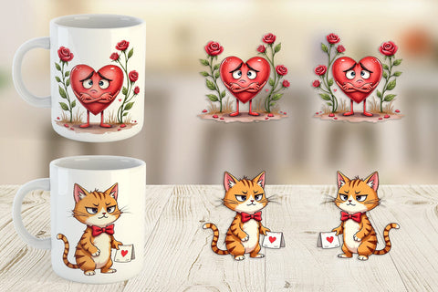 Mug Wrap Sarcastic Cupid Watercolor Funny Anti-Valentine Sublimation artnoy 