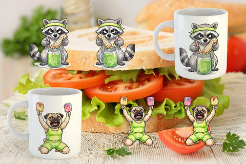 Mug Wrap Sarcastic Diet Logic Sweet Watercolor Sublimation artnoy 