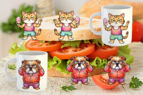 Mug Wrap Sarcastic Diet Logic Sweet Watercolor Sublimation artnoy 