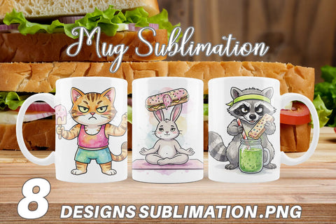 Mug Wrap Sarcastic Diet Logic Sweet Watercolor Sublimation artnoy 