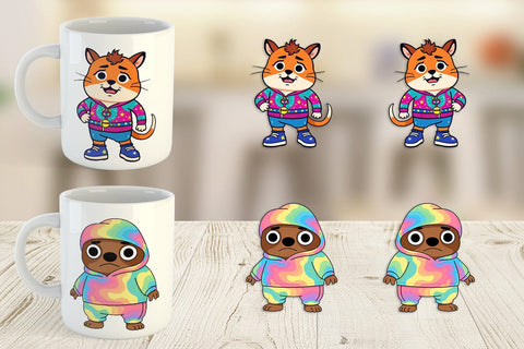 Mug Wrap Sarcastic Groovy Critters Sublimation artnoy 