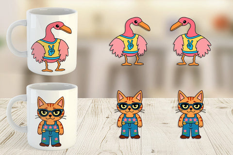 Mug Wrap Sarcastic Groovy Critters Sublimation artnoy 