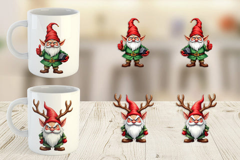 Mug Wrap Sarcastic Holiday Gnomes Watercolor Sublimation artnoy 