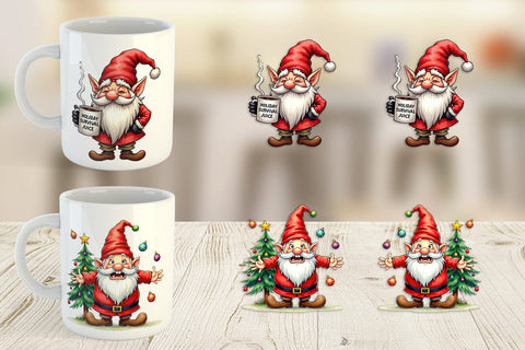 Mug Wrap Sarcastic Holiday Gnomes Watercolor Sublimation artnoy 