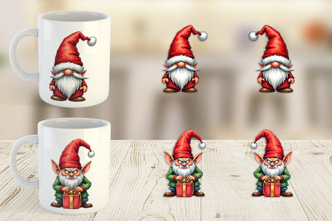 Mug Wrap Sarcastic Holiday Gnomes Watercolor Sublimation artnoy 