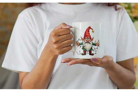 Mug Wrap Sarcastic Holiday Gnomes Watercolor Sublimation artnoy 