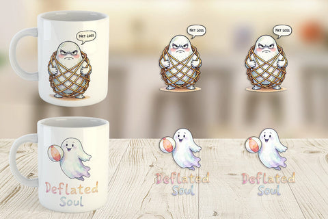 Mug Wrap Sarcastic Melting Ghost Watercolor Sublimation artnoy 
