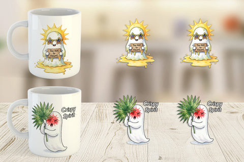 Mug Wrap Sarcastic Melting Ghost Watercolor Sublimation artnoy 