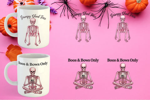 Mug Wrap Sarcastic Pink Skeleton Coquette Sublimation artnoy 
