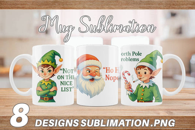 Mug Wrap Sarcastic Santa Elves Sublimation artnoy 