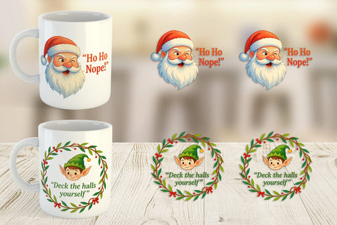 Mug Wrap Sarcastic Santa Elves Sublimation artnoy 