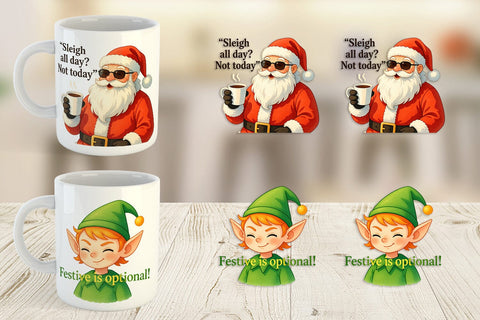 Mug Wrap Sarcastic Santa Elves Sublimation artnoy 