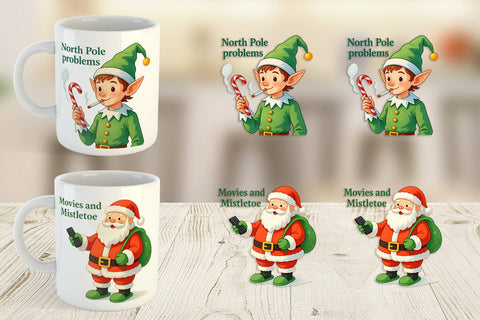 Mug Wrap Sarcastic Santa Elves Sublimation artnoy 
