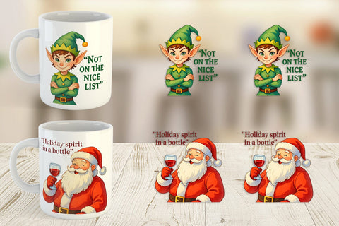Mug Wrap Sarcastic Santa Elves Sublimation artnoy 