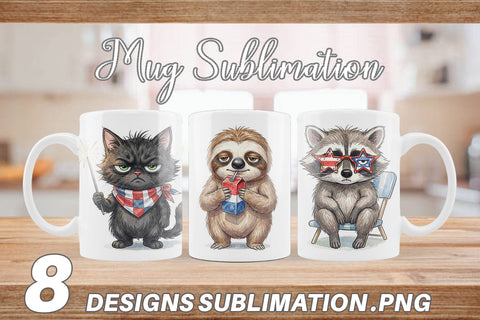 Mug Wrap Sarcastic Sassy Patriotic Animals Sublimation artnoy 