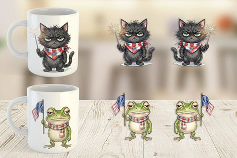 Mug Wrap Sarcastic Sassy Patriotic Animals Sublimation artnoy 