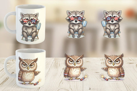 Mug Wrap Sarcastic Sassy Patriotic Animals Sublimation artnoy 